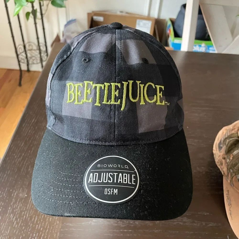 Official Beetlejuice Embroidered Checkered Hat Adjustible